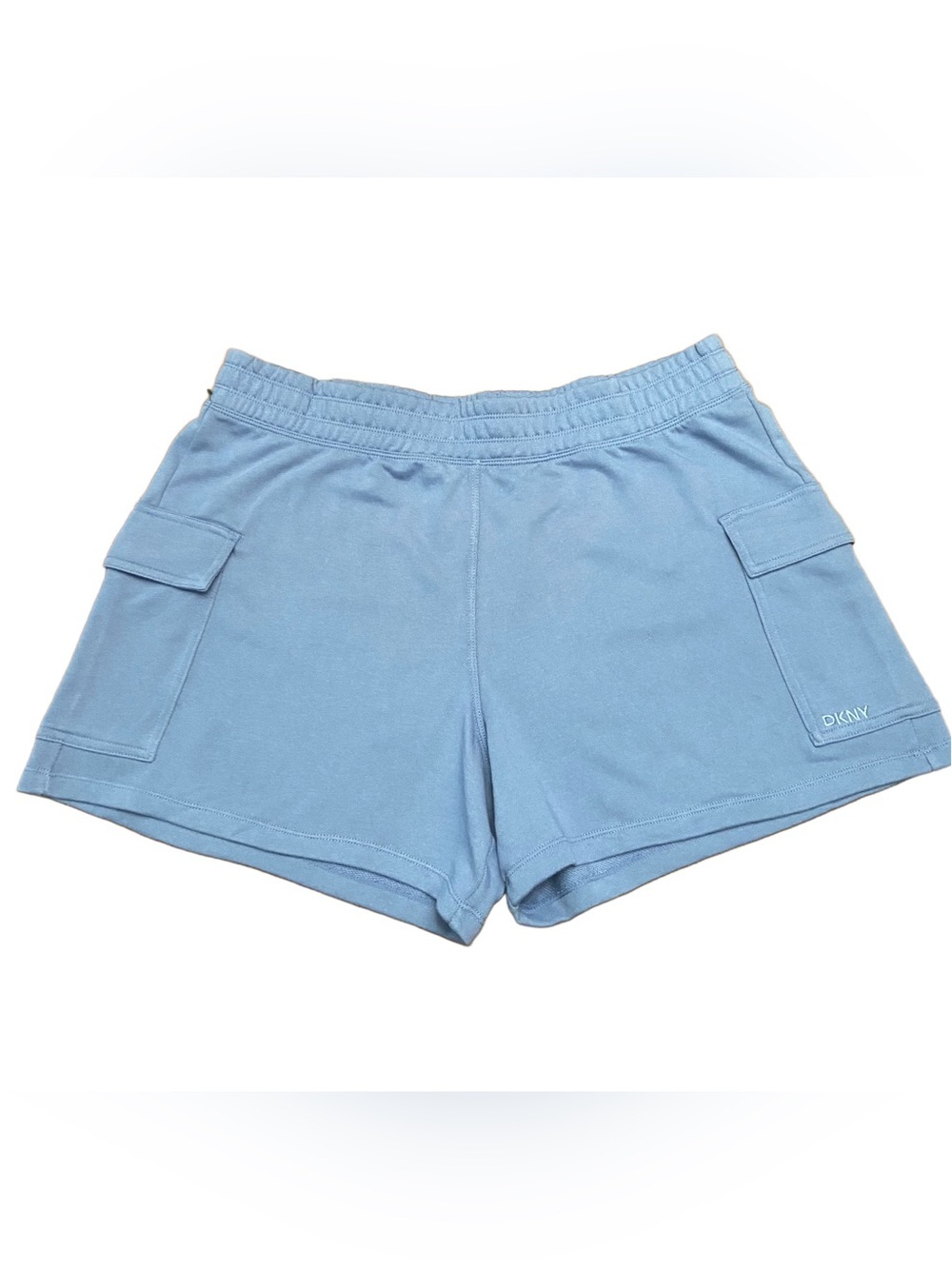 DKNY Light Blue Terry Cargo Shorts - XL